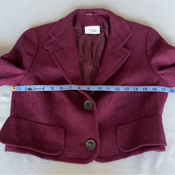 Akris Punto 100% Wool Cropped Purple Jacket Size 8 - Picture 5 of 13